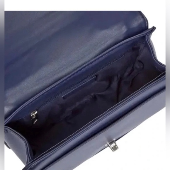 Badgley Mischka Dark Blue Denim Quilted Crossbody Bag - Picture 4 of 6